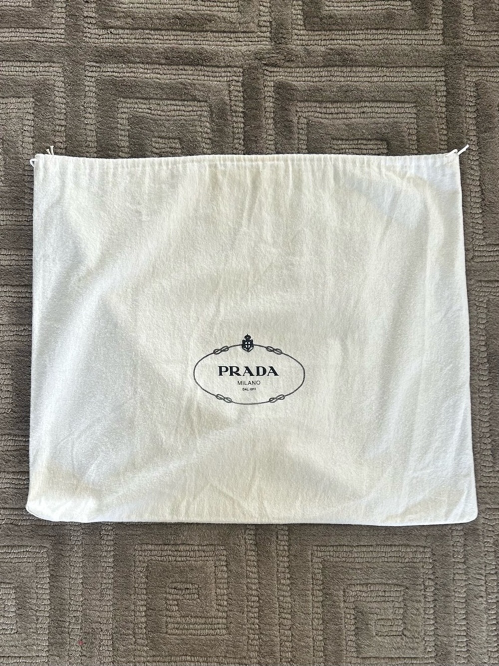 PRADA XL Brushed Cotton Dust / Travel Bag, Cream LN - Picture 5 of 8